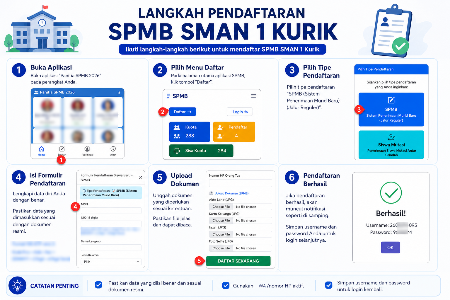 Alur Proses Pembuatan Akun SPMB
